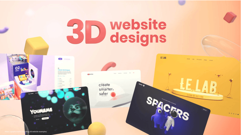 Beispiele fuer 3D-Designs im Webdesign