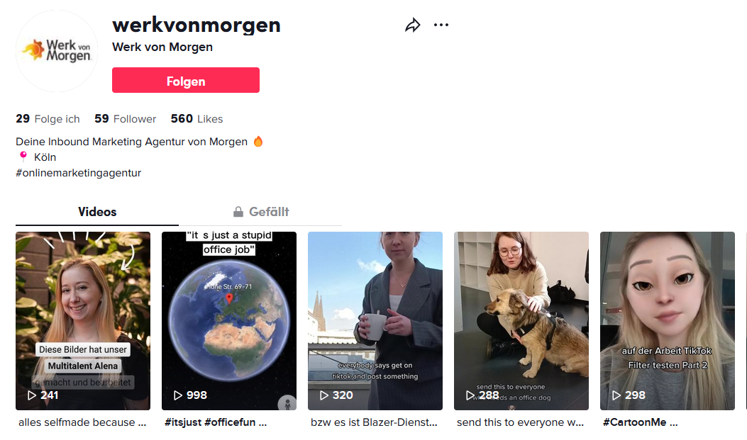 TikTok Marketing Werk von Morgen